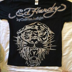 Christian Audengier ED Hardy designer tiger t-shirt size boys XL
